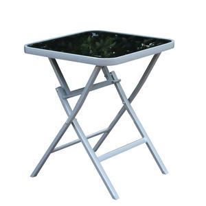 Table carrée pliable bon marché en aluminium léger pour le jardin avec dessus <span class=keywords><strong>de</strong></span> table en verre mobilier d'extérieur - Product Image 2