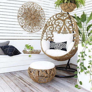 Sedia <span class=keywords><strong>a</strong></span> Dondolo da Esterno Cyber Celebrant, Moderna Sedia Sospesa in Rattan Blu, Letto <span class=keywords><strong>a</strong></span> Nido d'Uccello, <span class=keywords><strong>Gabbia</strong></span> per Balcone, Caffetteria, Soggiorno, Cortile - Product Image 3