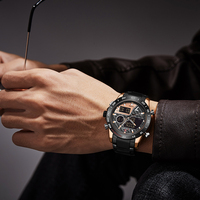 Nouvelle montre pour homme 9171 NF9171, montre-bracelet de luxe, mode sport, quartz, montres pour homme, numérique analogique, 2 fuseaux horaires