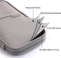 Sac à passeport multifonctionnel Porte-billets Portable à l'étranger RFID Anti-vol Brosse étanche Stockage de certificats