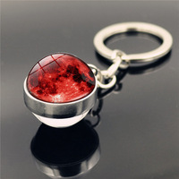 Porte-clés Fashion Planet, porte-clés étoile, galaxie, nébuleuse, porte-clés lumineux, lune, terre, soleil, porte-clés en verre double face