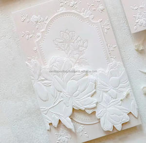 Logotipo personalizado 3D en relieve de negocios y tarjeta de felicitación papel Kraft cartón Offset impreso disponible en tamaños A4 y A5 - Product Image 3