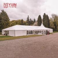 Grande tente de réception de luxe blanche, imperméable, en aluminium, 7x12 8x12, pour fêtes et mariages