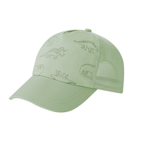 Gorra de béisbol de malla de 5 paneles personalizada con diseño de dibujos animados para niños, estampado por sublimación, OEM, venta al por mayor, mercancía para campamentos de verano