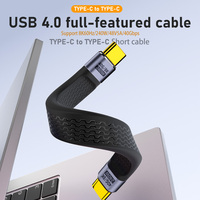 Kurzes FPC USB-C zu Typ-C Kabel 40Gbps 240W PD Schnellladung Flexibel 8K Video für Powerbank Festplattengehäuse Laptop Handy