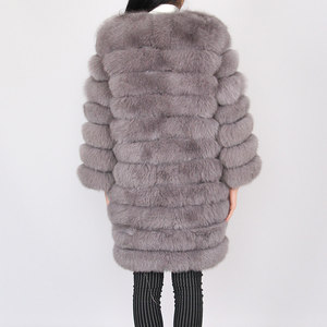 معطف شتوي طويل للنساء من فرو الثعلب الطبيعي عالي الجودة YY1603 - Product Image 3