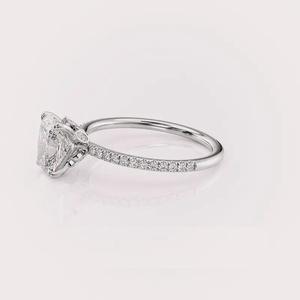 Bague en diamant de laboratoire taille coussin OEM, or blanc 18 carats, bijoux fins - Product Image 3