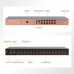 Conmutador KVM HDMI de 16 Puertos ODM Sobre IP Configuración Remota Multi PC Compatible con 4K 60Hz Puerto LAN y Control RS232 para Administradores de TI - Product Image 2