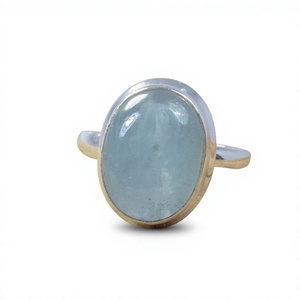 Bague en argent sterling 925 avec pierre précieuse calcédoine, bijoux fins faits à la main, style chrétien tendance, certifiés - Product Image 1