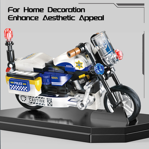 FEIMIBOX FL5490 Mini Moto de Ladrillos Azul, Bloques de Construcción de Plástico ABS, Caja de Exhibición, Regalo para los Amantes de la Moto Clásica FL5490 Realista - Product Image 3