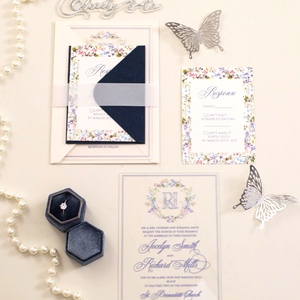 <span class=keywords><strong>Carte</strong></span> d'invitation de mariage en acrylique transparent avec monogramme de fleur personnalisé avec enveloppe Cartes RSVP Mariage Quinceanera <span class=keywords><strong>Carte</strong></span> Dinvitation - Product Image 1