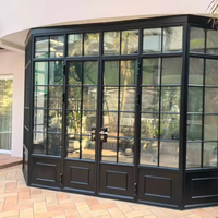 Ventanas Arqueadas y Elegantes de Vidrio Curvo de Aleación de Aluminio, Estilo Francés Retro, para Salas de Estar y Baños