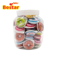 BESTAR Bonbons Gélifiés Personnalisés en Forme de Donut, Saveurs Fruitées Assorties, Bonbons Moelleux Halal pour Enfants, Confiserie Sucrée Décontractée pour Enfants