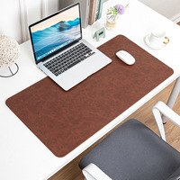 Tapis de bureau en cuir rétro Crazy Horse extra large Tapis de souris antidérapant avec style chauffant pour PC pour utilisation de clavier de jeu d'ordinateur