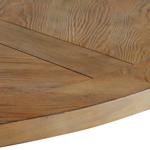 Table à manger ronde en bois massif de pin avec pieds en métal assemblés 4 places pour les espaces modernes et rustiques - Product Image 6