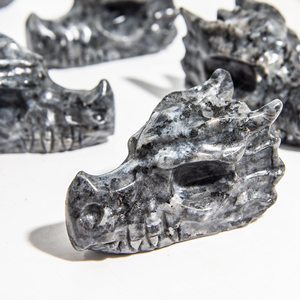 Série de statues de têtes de dragon en cristal, vente en gros, très demandées, pour l'attraction de richesse, pierre décorative sculptée, pierre brute, pierre concassée - Product Image 6