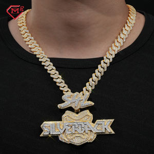 कस्टम मोइससानाइट पेलेंट हार डीवीव डायमंड 925 सिल्वर लेटर मोइससानाइट पेलेंट - Product Image 4