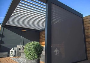Stores enrouleurs électriques extérieurs personnalisés, transparents en PVC, avec fermeture éclair, résistants au vent et <span class=keywords><strong>anti</strong></span>-UV, pour l'extérieur - Product Image 2