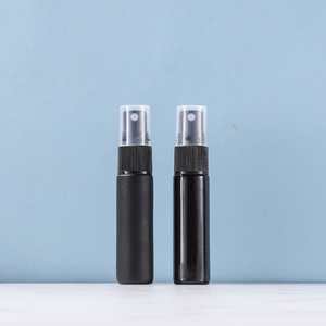 Wholesale empty essential oil perfume 10ml Black glass roll on bottle with <b>metal</b> <b>roller</b> ball - Product Image 1