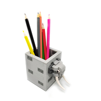 Ensemble de briques personnalisées pour le bureau, porte-crayons éléphant en plastique, papeleria, kawaii