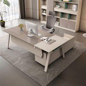 Escritorio de Oficina Modular Extensible en Forma de L de Madera, Moderno y de Lujo, con Gabinete para Director General, al Mejor Precio - Product Image 1