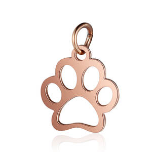 10 unids/lote 15mm Acero inoxidable perro mascota gato pata huella colgante pulsera encantos chapado en oro <span class=keywords><strong>para</strong></span> niños - Product Image 5