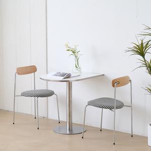 ชุดโต๊ะรับประทานอาหารทรงกลมโครงสแตนเลสหรูหราสำหรับโรงแรมและโรงอาหารสำหรับบาร์และบิสโทร - Product Image 4