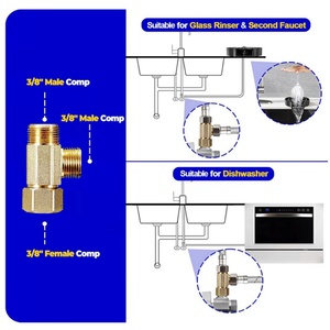 Raccords en T à compression en laiton sans plomb pour vanne 3 voies, répartiteur de ligne d'eau, vanne d'arrêt d'angle, vanne d'ajout en T - Product Image 4
