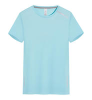 T-shirt de sport personnalisé pour homme, col rond, manches courtes, séchage rapide, uni, bande réfléchissante, respirant, 100% polyester, été, gym