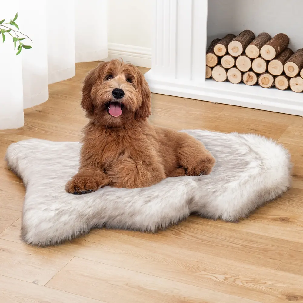 Faux Fur Pet Bed Mat Thick Luxury Fur Throw Rug Super Thick Padded with Removable & Washable Cover Winter Warm Mattress for pets