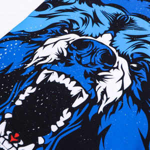 T-shirt da uomo slim fit in maglia a maniche lunghe con stampa bestia feroce stile fumetto, compressione traspirante, 180 grammi, casual - Product Image 5