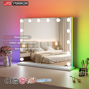 Herstellergefertigter Kosmetikspiegel mit Eisenrahmen, Touch-Sensor-Bildschirm, Stufenlose Dimmung, RGB-Beleuchtung und Schminktischfunktion - Product Image 1