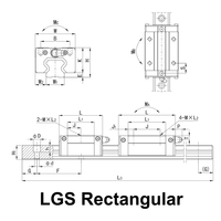 Blocs de guidage linéaire LGS25 en acier inoxydable haute précision pour machines CNC de fraisage, avec roulement pour charge de pression, garantie 6 mois