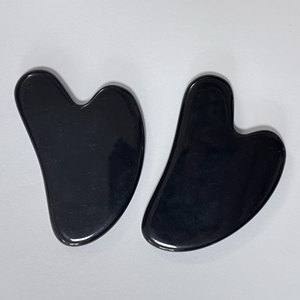 Logotipo personalizado en forma de corazón negro obsidiana Guasha Jade masajeador facial - Product Image 4