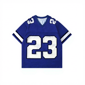 Camiseta de Fútbol Azul Marino con Cuello en V, Número 23 Blanco, Estampado Tackle Twill, Manga Corta, Corte Regular para Adultos - Product Image 6