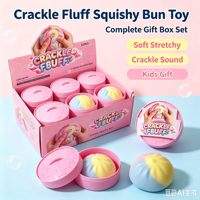 Grand jouet sensoriel anti-stress en forme de pain moelleux craquant avec boîte vapeur, jouet sonore arc-en-ciel à presser pour enfants