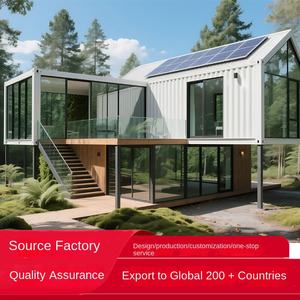 Maison intégrée mobile en conteneur avec vitrage, style villégiature, pour usage domestique simple et temporaire, construction rapide, villa, maisons auto-construites - Product Image 1