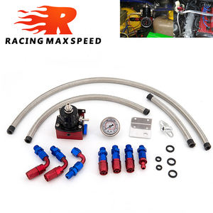 Kit de Regulador de Pressão de Combustível Ajustável de Alta Qualidade AN6 35-75 PSI com Conexões Vermelhas + Azuis e Linha de Óleo Universal FPR-005 - Product Image 3