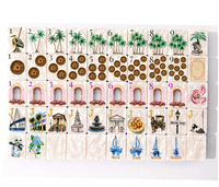 Ensemble de Mahjong Américain de Luxe en Acrylique Moderne Charleston avec Coquillages de Perle, 160 Tuiles, Jeu de Société pour Fêtes Familiales et Divertissement, Cadeau