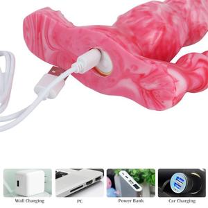 Realista suave silicona <span class=keywords><strong>Pony</strong></span> Dick molde USB recargable impermeable VIBRADOR ELÉCTRICO calabaza bola en forma de masturbación Vaginal - Product Image 5