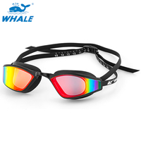Lunettes de natation professionnelles anti-buée à profil bas et miroir, pour hommes et femmes adultes, idéales pour la compétition et l'entraînement en piscine