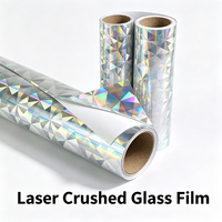 Film vinyle holographique auto-adhésif effet verre brisé imprimable, film laser arc-en-ciel, encre éco-solvant pour affiches et décoration de fenêtres