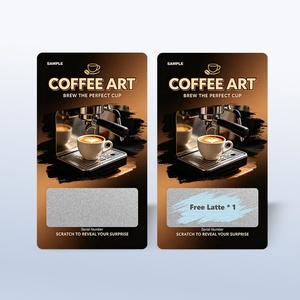 Factory Wholesale Custom Scratch-off Tickets Prize <b>Cards</b> Activity Scratch <b>Cards</b> DIY for Coffee Bar Promotion - Product Image 2