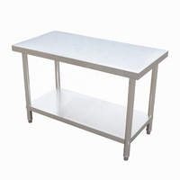 Table de préparation commerciale double couche en acier inoxydable SS304/SS201, robuste et assemblable, pour cuisines de restaurants