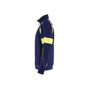 BLAKLADER - 356711588933XXL Sudadera Hi-vis con cremallera completa Azul marino/Amarillo-EAN 7330509917237 WORK HOODIES - Product Image 4