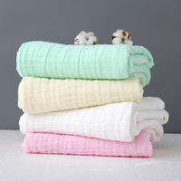 100% Cotton Child-Proof Square Baby Muslin Towel White Solid Color Woven Face Towel for Children Washcloths