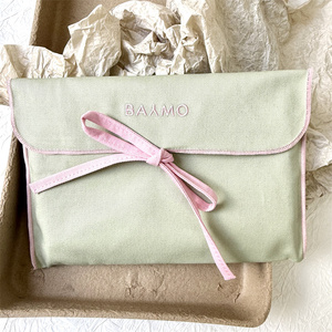 100% Cotton Twill <b>Gift</b> Flap Bag with Ribbon Bow Custom Size for Jewelry Packaging <b>Envelope</b> Shape Clothes Scarf Sock Wallet Dust - Product Image 6