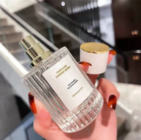 Flacon de parfum en verre transparent de luxe personnalisé avec pompe pulvérisatrice, vide, 30ml 50ml 100ml, emballage en boîte