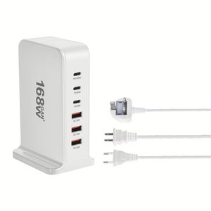 US EU AU UK <b>Plug</b> 168W GaN Fast Charger 3 USB 3 <b>Type</b> <b>C</b> Desktop Charging Station 3A+3C Power <b>Adapter</b> for Tablet Laptop Phone - Product Image 2
