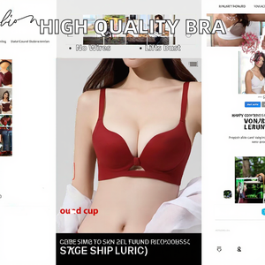 High Quality Seamless Sexy Push-Up Wire Free Unlined Bra Soft Support Solid Pattern Knitted 3/4 Cup Shaping Adjusted-straps - Product Image 3